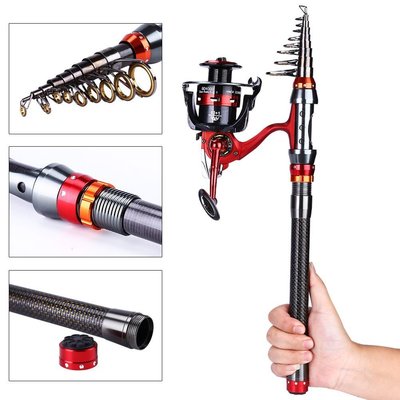 yongzhi carbon fiber material metal telescopic fishing rod and reel