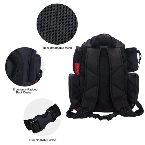 piscifun large capacity tackle backpack with movable clapboard in main compartment, protective rain cover and rubber feet