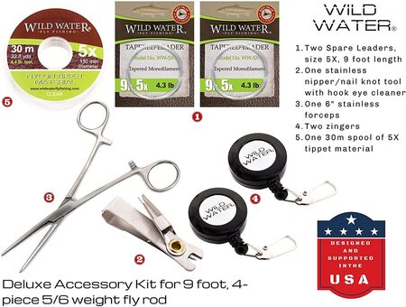 Wild Water Deluxe Fly Fishing Rod and Die Cast Aluminum Fly Reel Starter Set