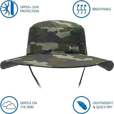 Fishing bucket hat by BASSDASH with UPF50+ and detachable neck flap