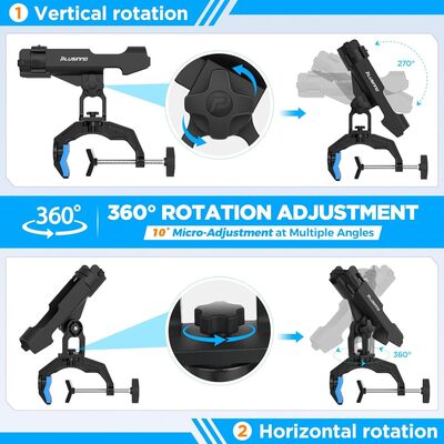 PLUSINNO Fishing Accessories Dual-V Clamp Rod Holders for Boat Fishing
