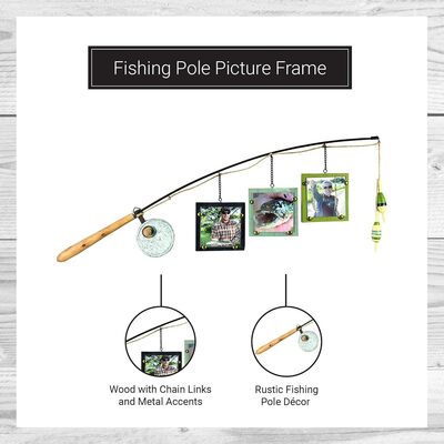 Young’s Inc Wood Fishing Pole Photo Frame