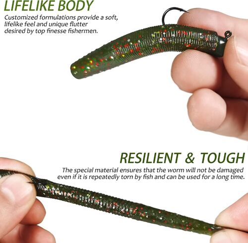 60 pcs ned rig soft worms kit